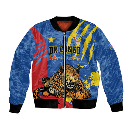 Personalized DR Congo Independence Day Bomber Jacket Congo-Kinshasa Leopard