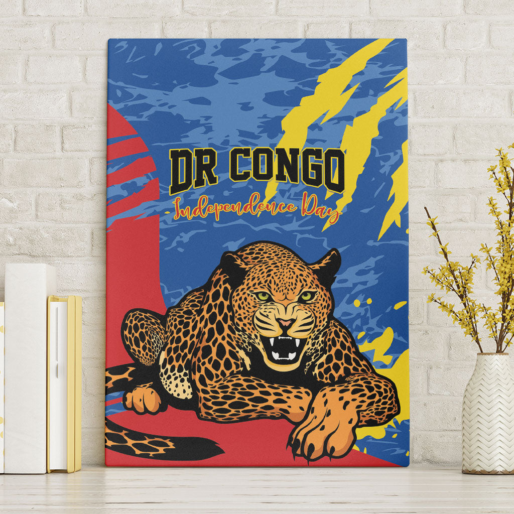 DR Congo Independence Day Canvas Wall Art Congo-Kinshasa Leopard