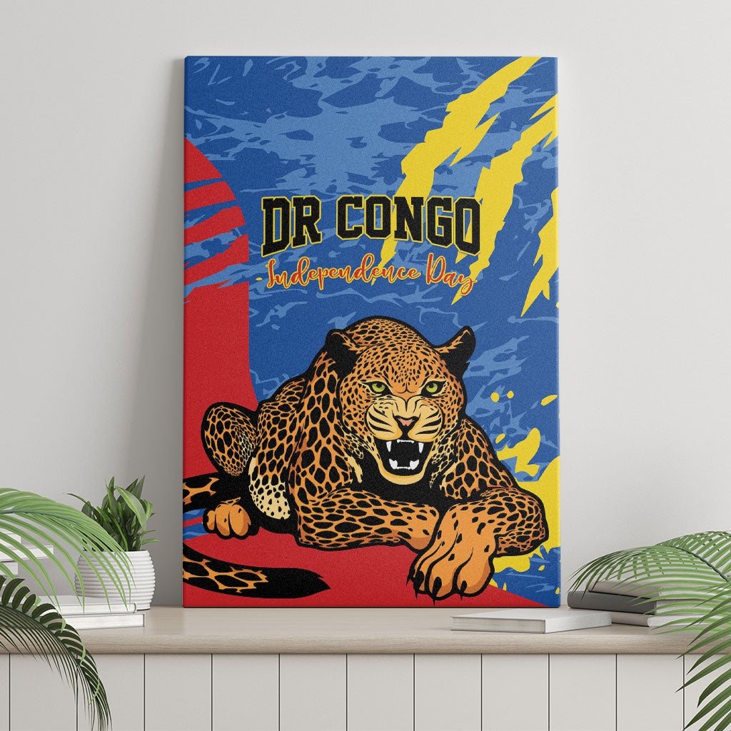 DR Congo Independence Day Canvas Wall Art Congo-Kinshasa Leopard
