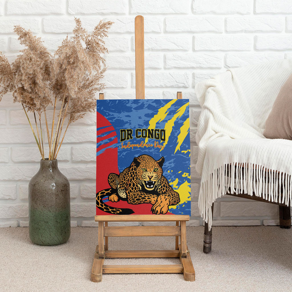 DR Congo Independence Day Canvas Wall Art Congo-Kinshasa Leopard