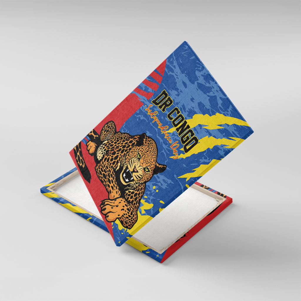 DR Congo Independence Day Canvas Wall Art Congo-Kinshasa Leopard