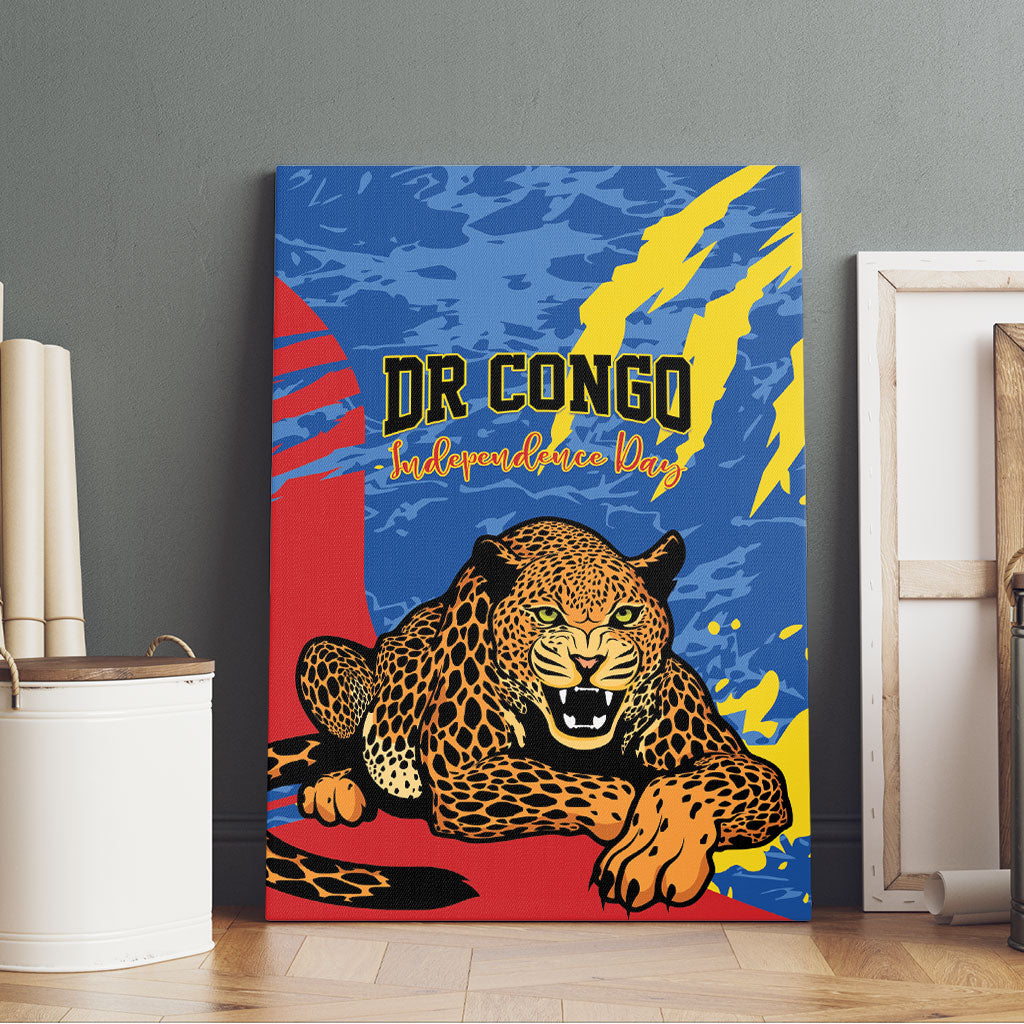 DR Congo Independence Day Canvas Wall Art Congo-Kinshasa Leopard