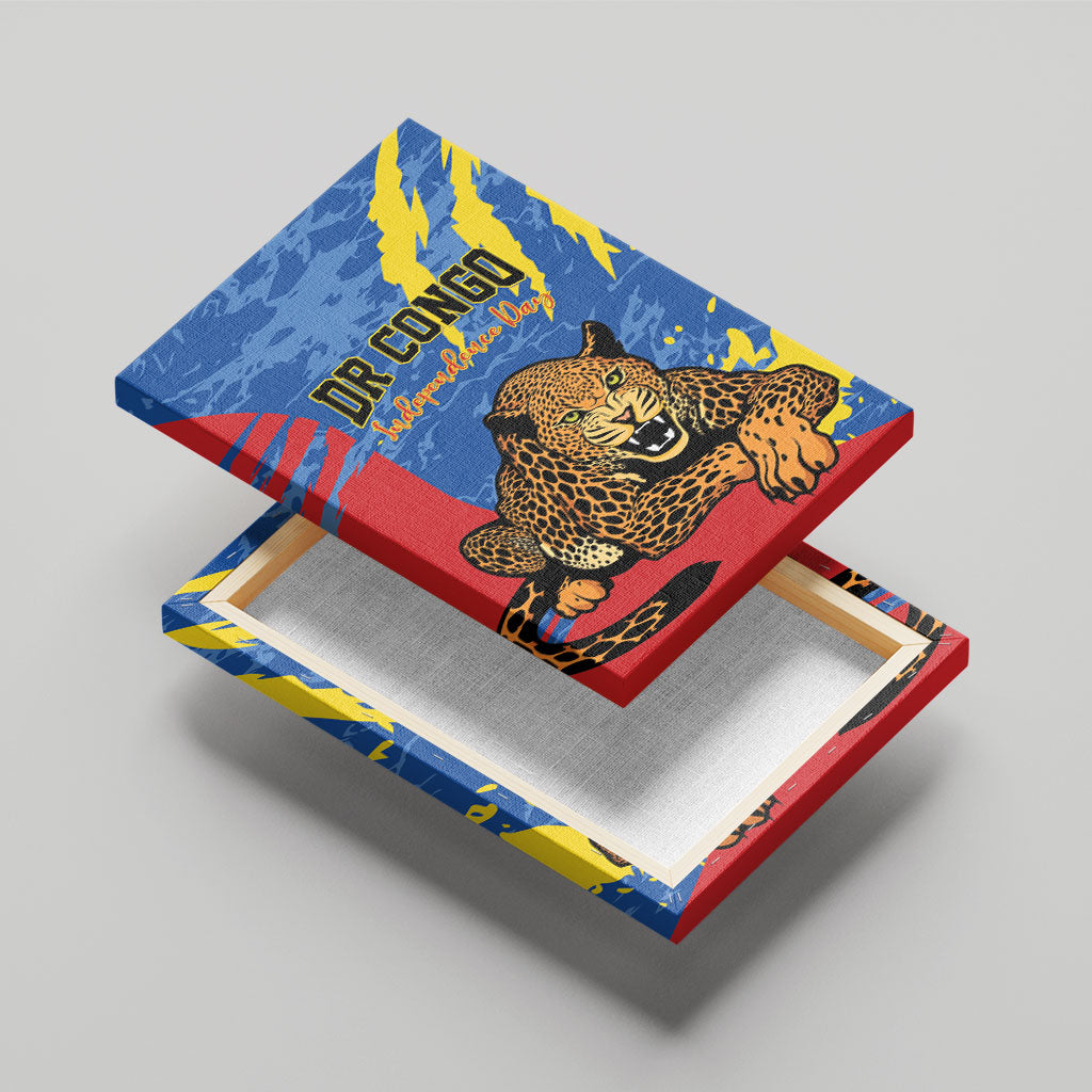 DR Congo Independence Day Canvas Wall Art Congo-Kinshasa Leopard