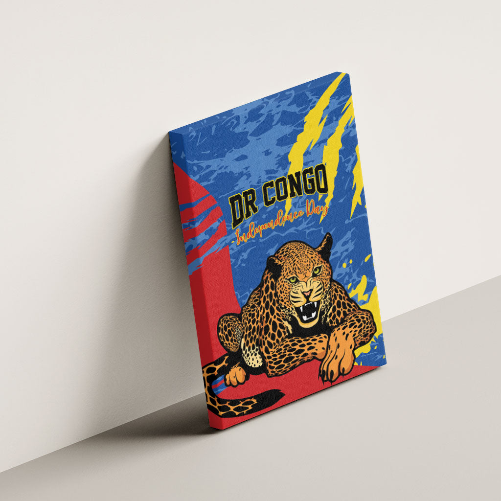 DR Congo Independence Day Canvas Wall Art Congo-Kinshasa Leopard