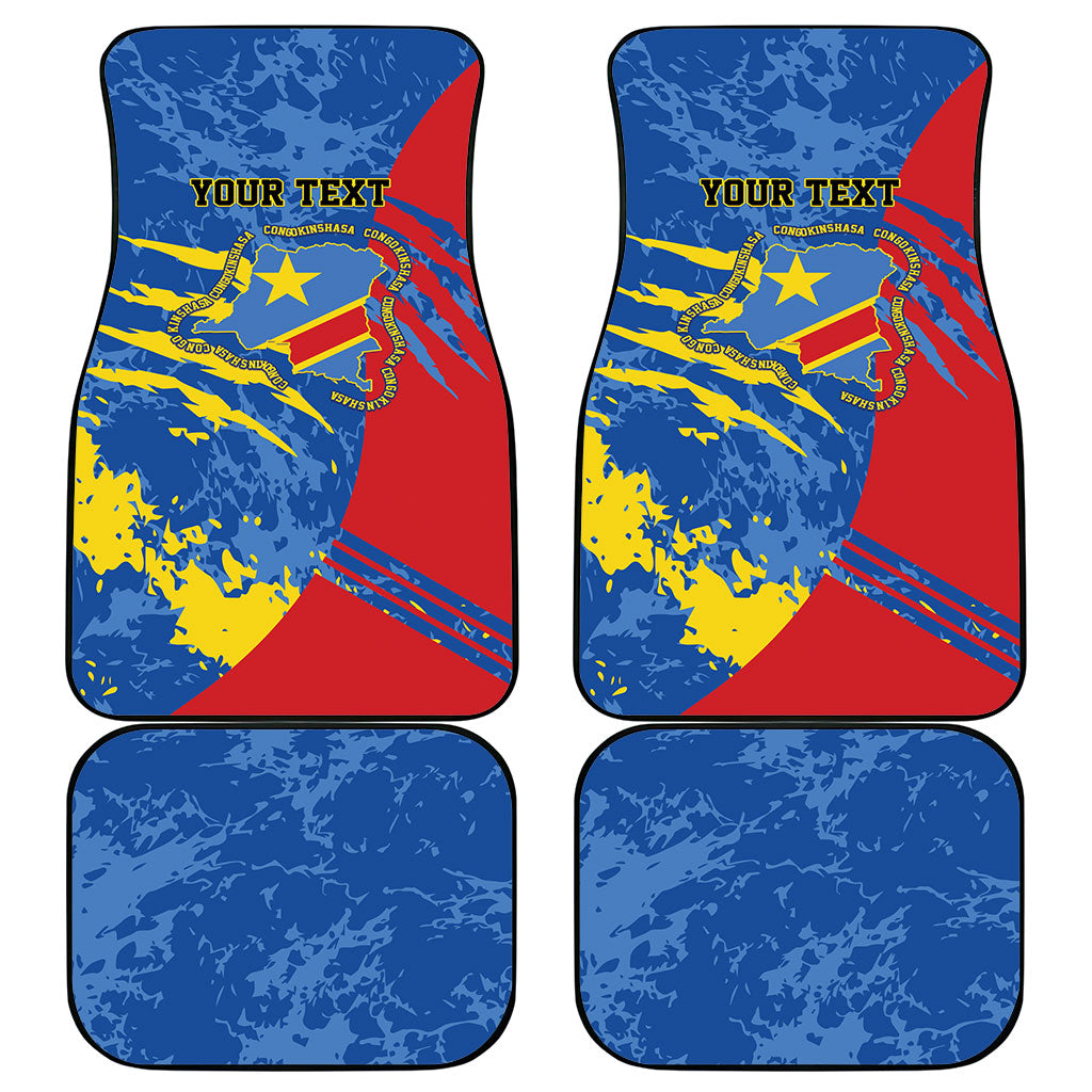 Personalized DR Congo Independence Day Car Mats Congo-Kinshasa Leopard