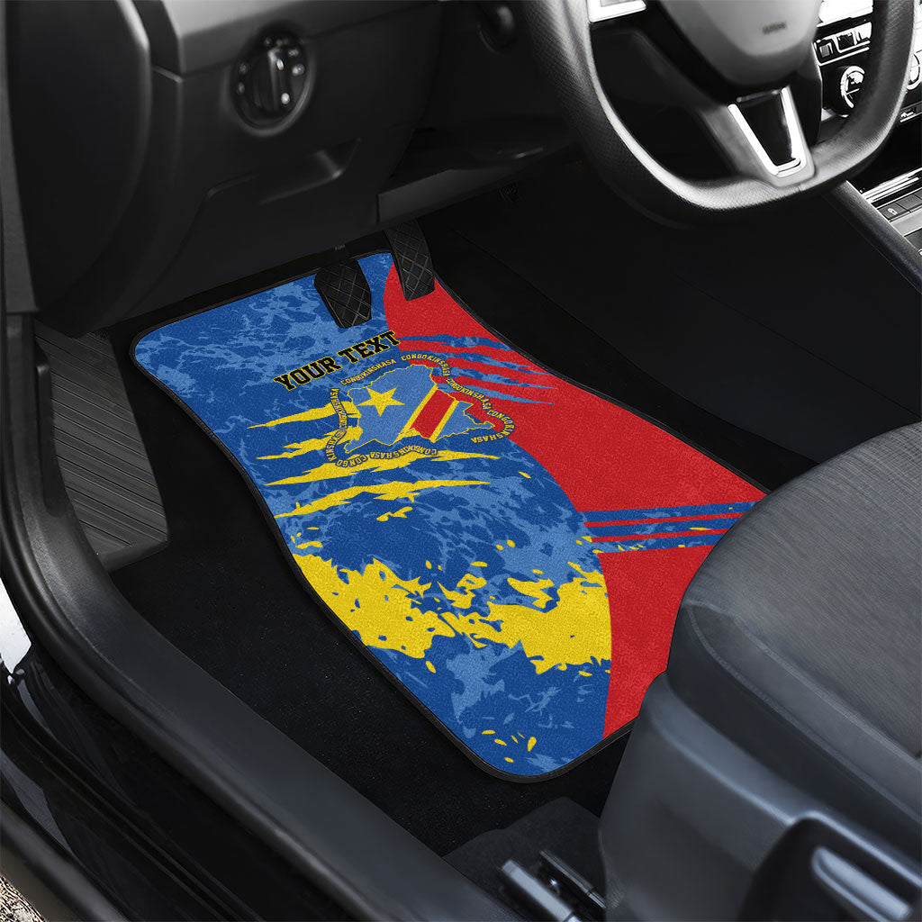 Personalized DR Congo Independence Day Car Mats Congo-Kinshasa Leopard