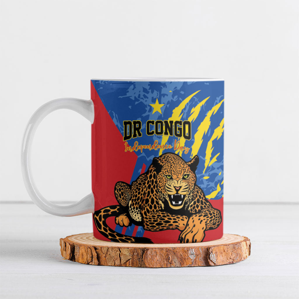 Personalized DR Congo Independence Day Ceramic Mug Congo-Kinshasa Leopard