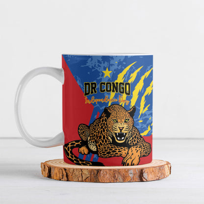 Personalized DR Congo Independence Day Ceramic Mug Congo-Kinshasa Leopard