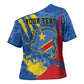 Personalized DR Congo Independence Day Cross Shoulder Shirt Congo-Kinshasa Leopard
