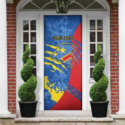 Personalized DR Congo Independence Day Door Cover Congo-Kinshasa Leopard