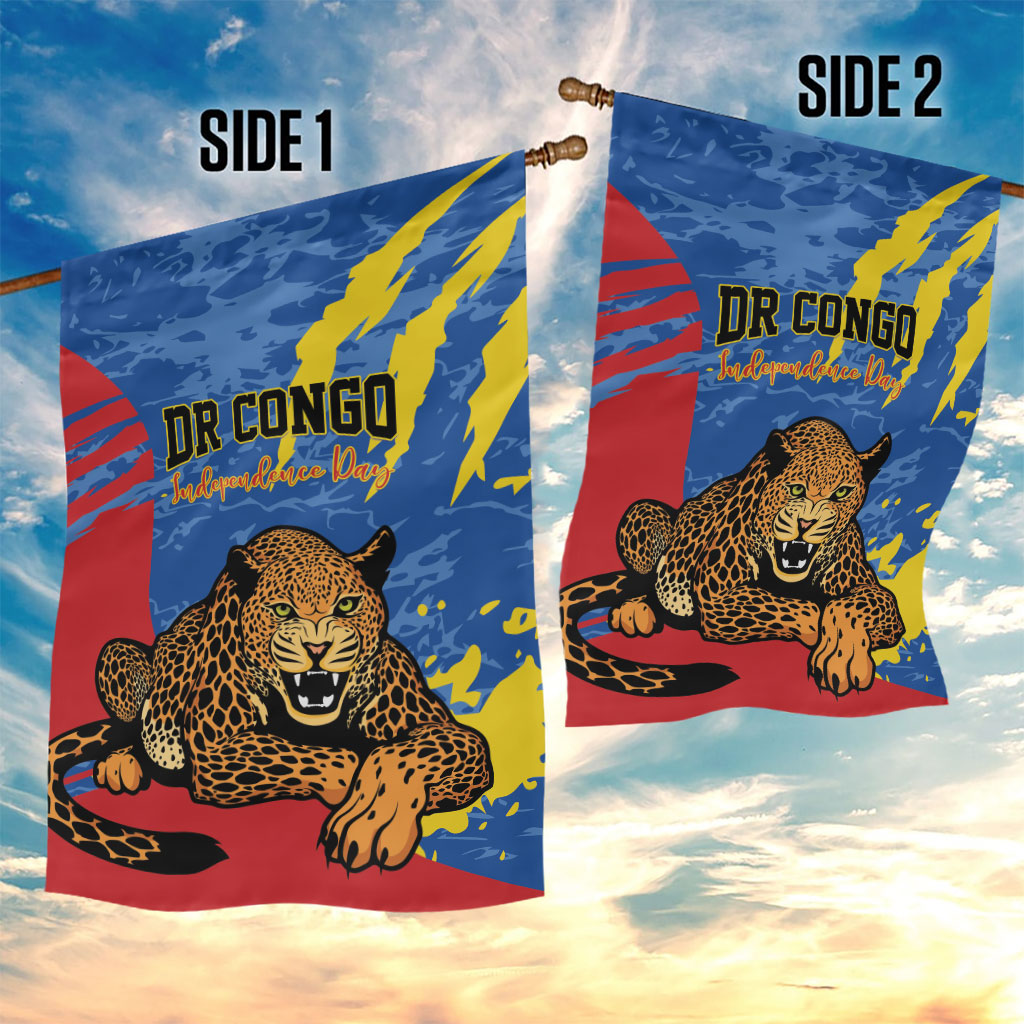 DR Congo Independence Day Garden Flag Congo-Kinshasa Leopard