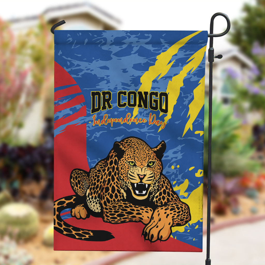 DR Congo Independence Day Garden Flag Congo-Kinshasa Leopard