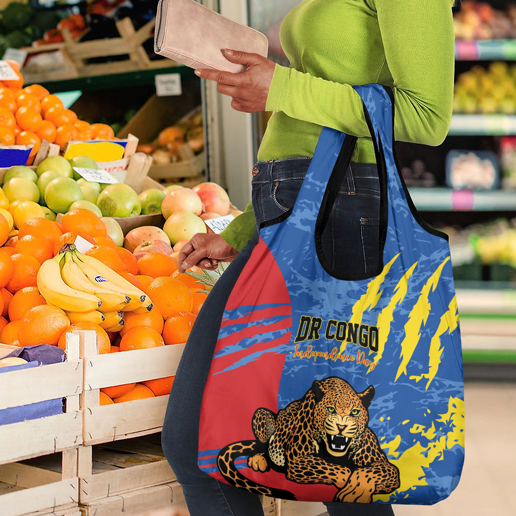 DR Congo Independence Day Grocery Bag Congo-Kinshasa Leopard