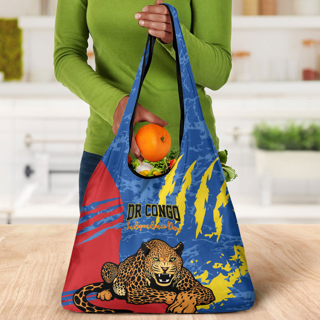 DR Congo Independence Day Grocery Bag Congo-Kinshasa Leopard
