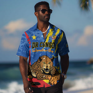 Personalized DR Congo Independence Day Hawaiian Shirt Congo-Kinshasa Leopard