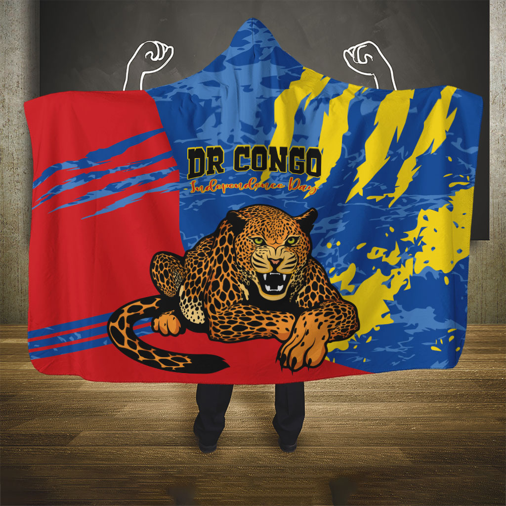 DR Congo Independence Day Hooded Blanket Congo-Kinshasa Leopard