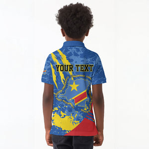 Personalized DR Congo Independence Day Kid Polo Shirt Congo-Kinshasa Leopard