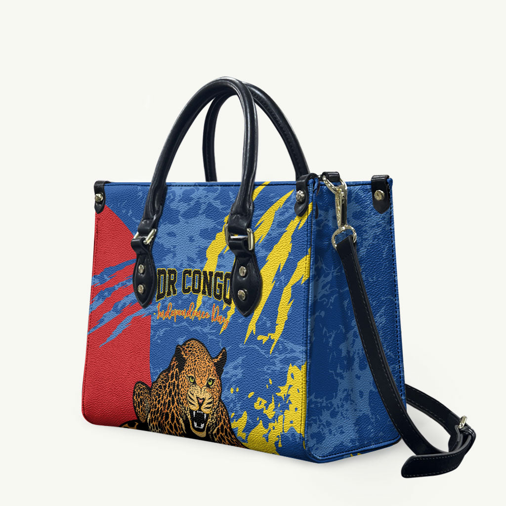 DR Congo Independence Day Leather Bag Congo-Kinshasa Leopard