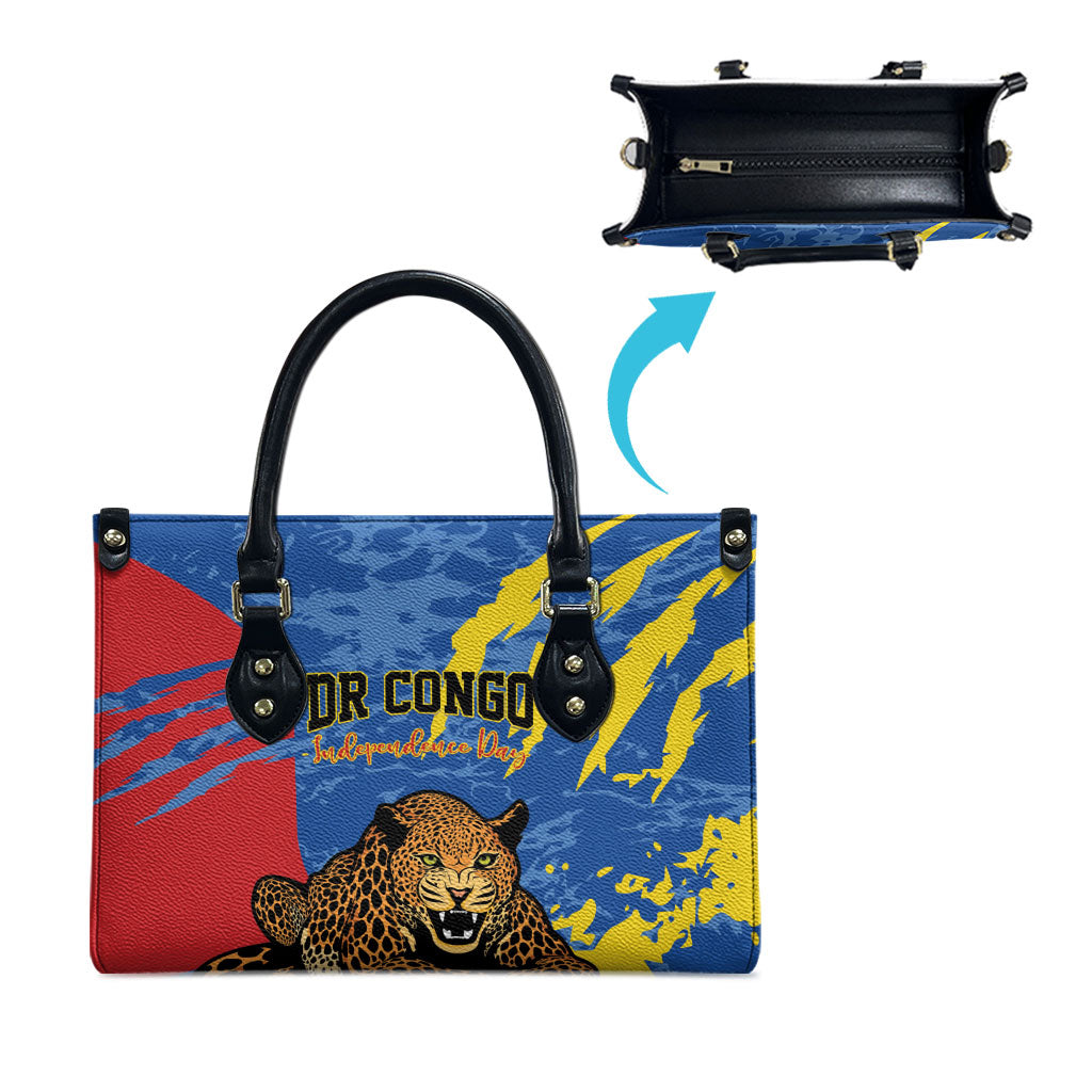 DR Congo Independence Day Leather Bag Congo-Kinshasa Leopard