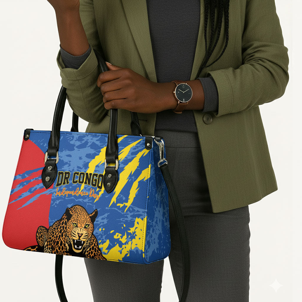 DR Congo Independence Day Leather Bag Congo-Kinshasa Leopard