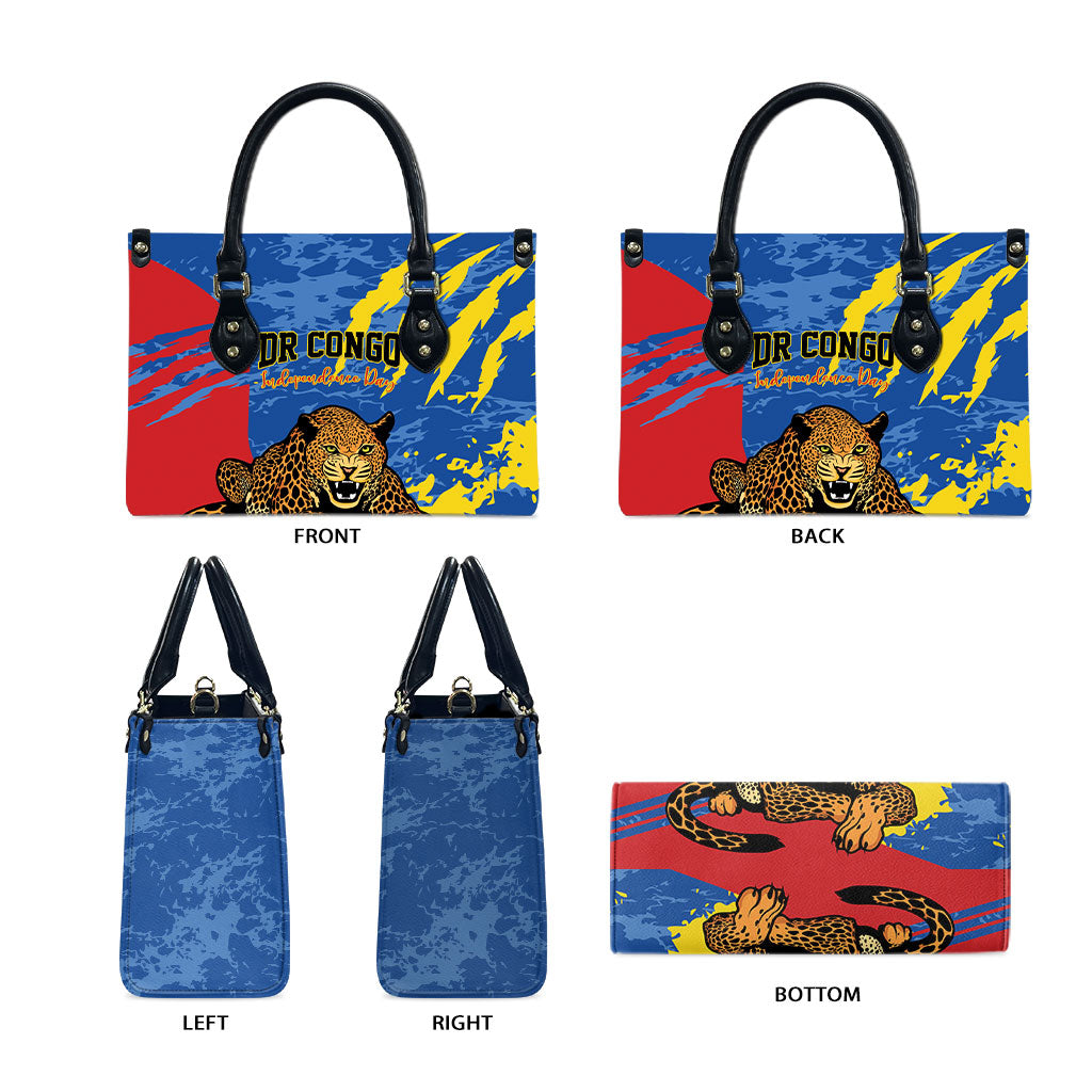 DR Congo Independence Day Leather Bag Congo-Kinshasa Leopard