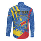 Personalized DR Congo Independence Day Long Sleeve Button Shirt Congo-Kinshasa Leopard