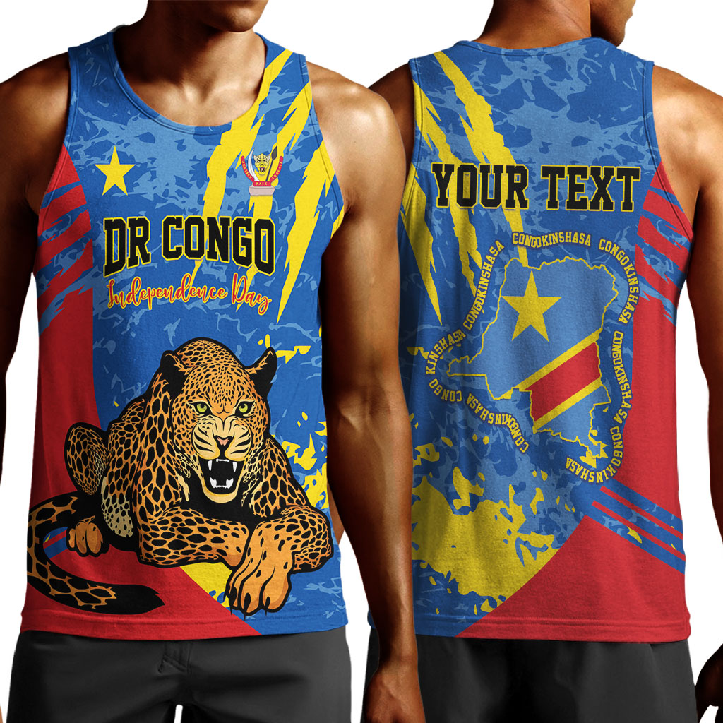 Personalized DR Congo Independence Day Men Tank Top Congo-Kinshasa Leopard