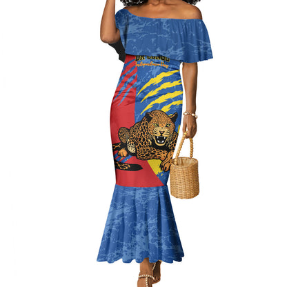 Personalized DR Congo Independence Day Mermaid Dress Congo-Kinshasa Leopard