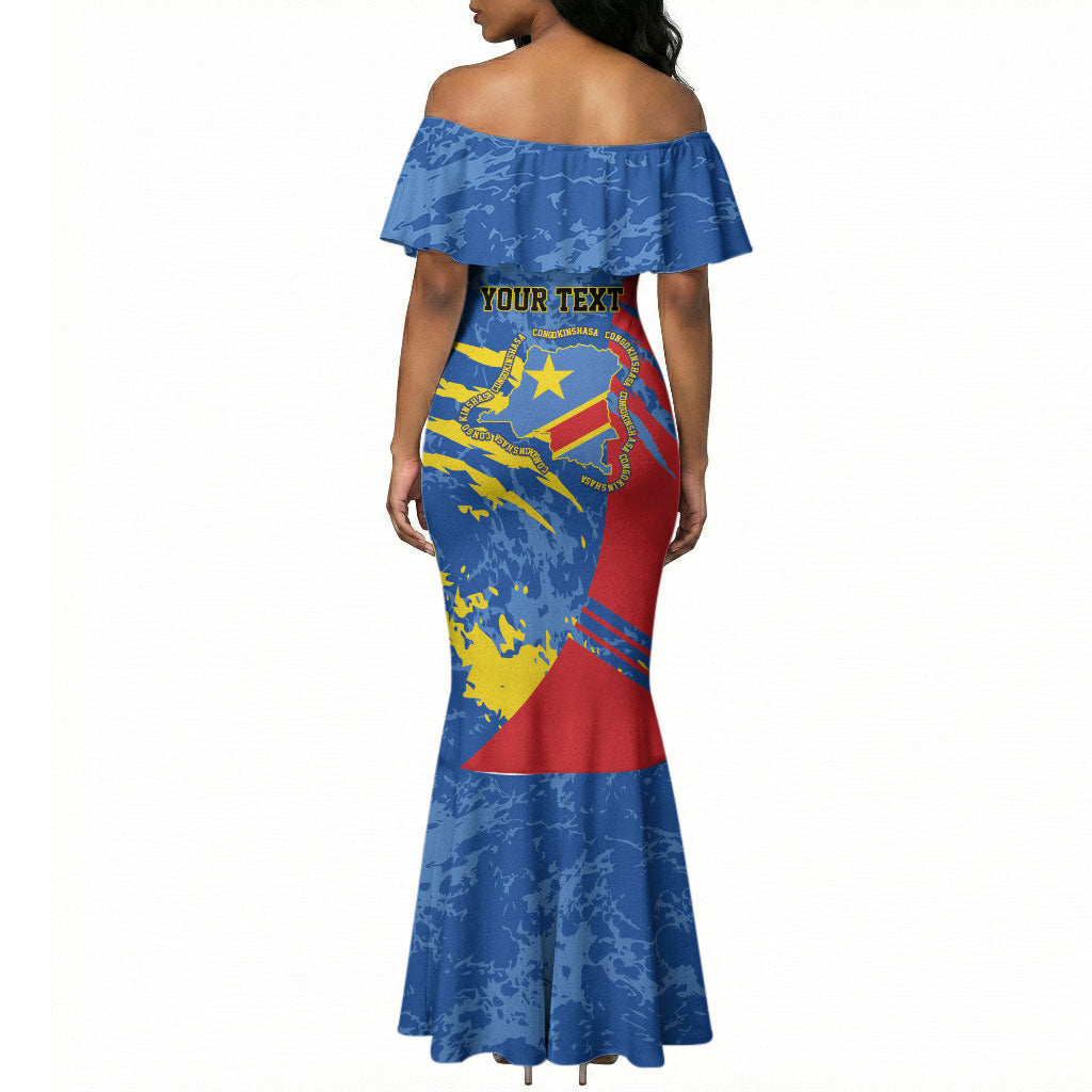 Personalized DR Congo Independence Day Mermaid Dress Congo-Kinshasa Leopard
