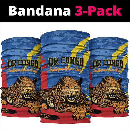 DR Congo Independence Day Neck Gaiter Congo-Kinshasa Leopard