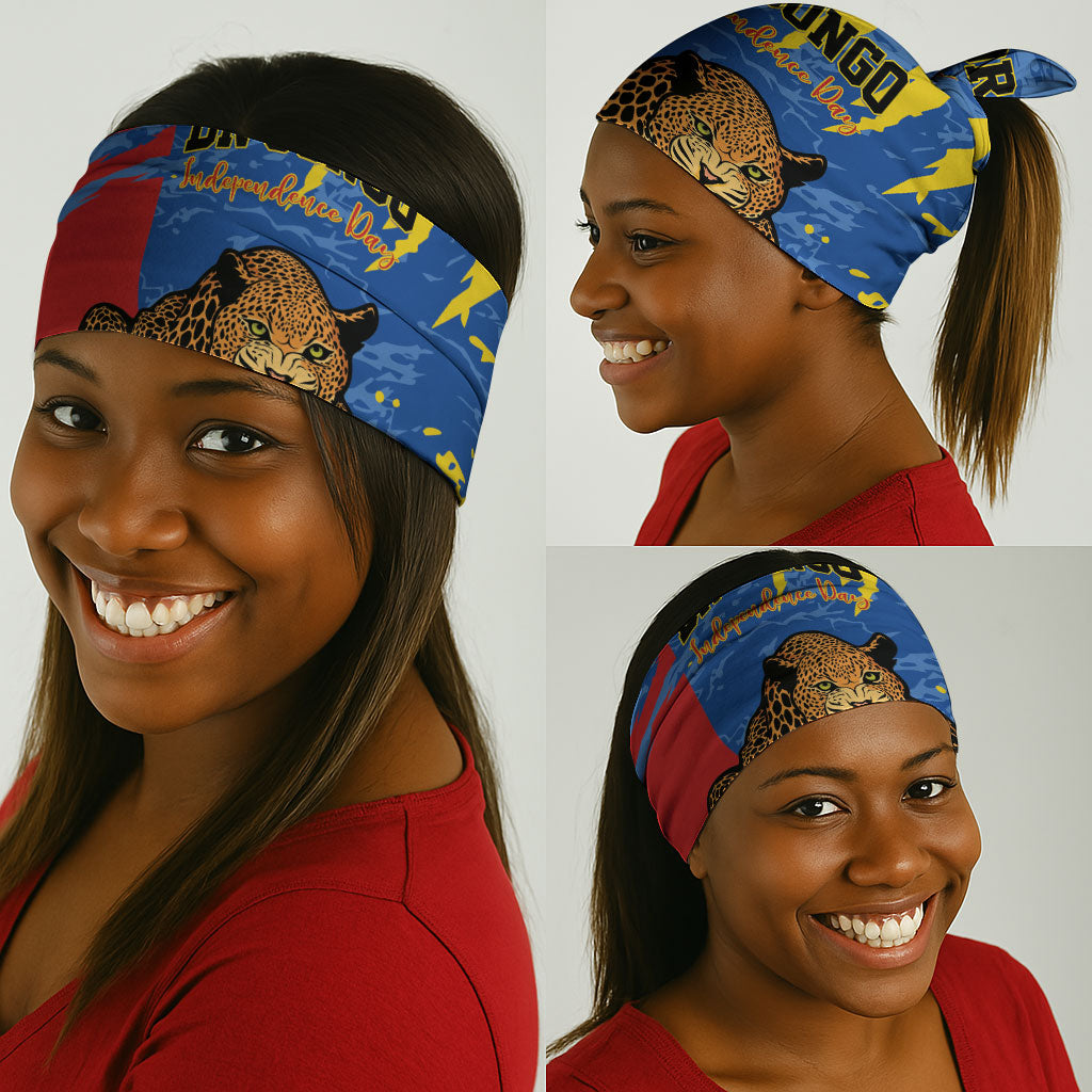 DR Congo Independence Day Neck Gaiter Congo-Kinshasa Leopard