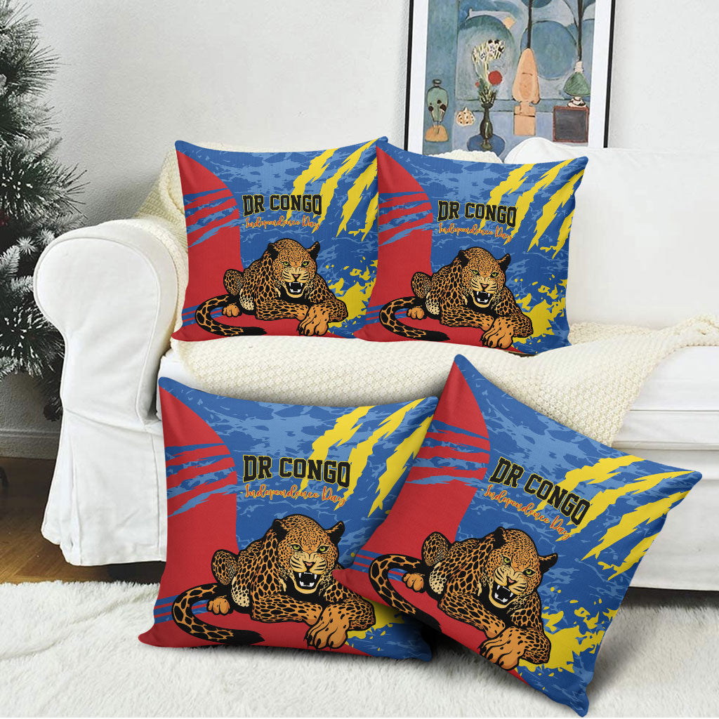 DR Congo Independence Day Pillow Cover Congo-Kinshasa Leopard