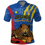 Personalized DR Congo Independence Day Polo Shirt Congo-Kinshasa Leopard