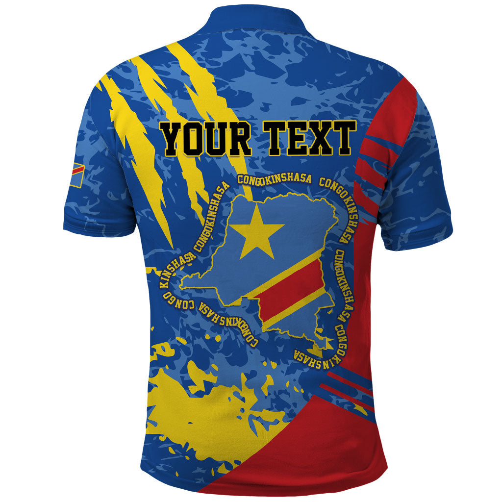 Personalized DR Congo Independence Day Polo Shirt Congo-Kinshasa Leopard