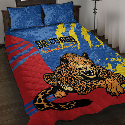 DR Congo Independence Day Quilt Bed Set Congo-Kinshasa Leopard