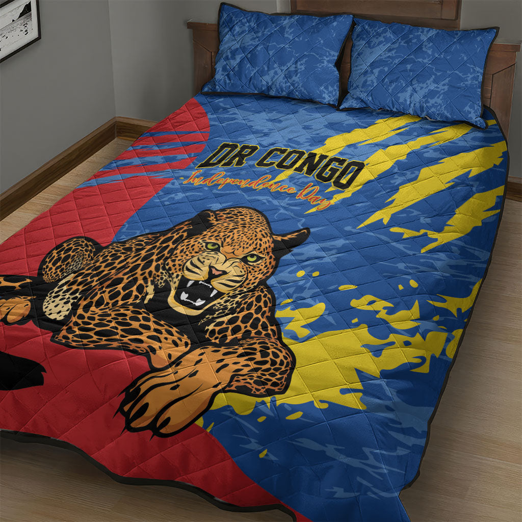 DR Congo Independence Day Quilt Bed Set Congo-Kinshasa Leopard