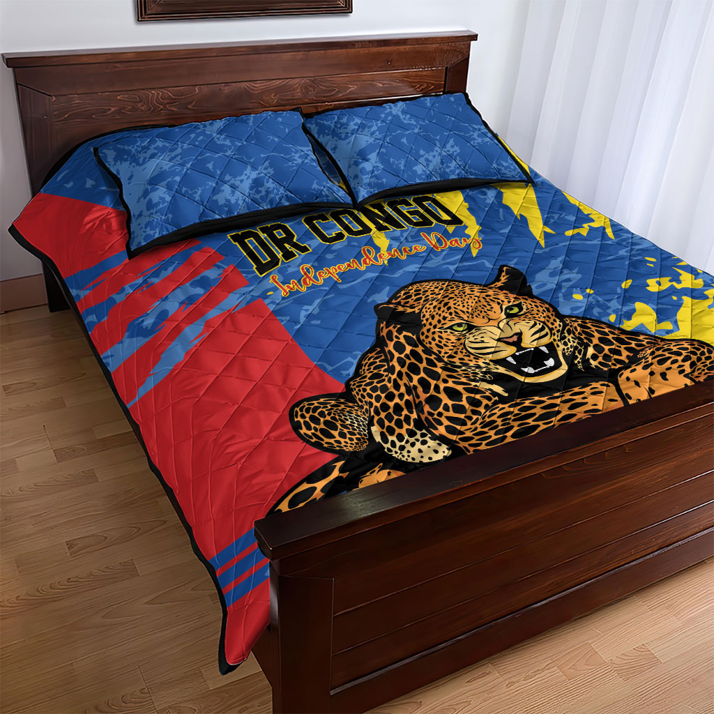 DR Congo Independence Day Quilt Bed Set Congo-Kinshasa Leopard