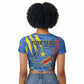 Personalized DR Congo Independence Day Raglan Cropped T shirt Congo-Kinshasa Leopard
