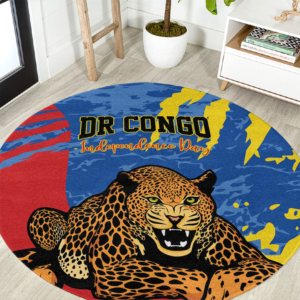 DR Congo Independence Day Round Carpet Congo-Kinshasa Leopard