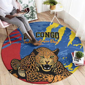 DR Congo Independence Day Round Carpet Congo-Kinshasa Leopard