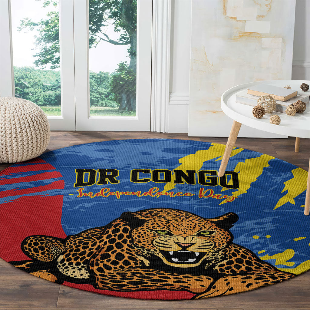 DR Congo Independence Day Round Carpet Congo-Kinshasa Leopard