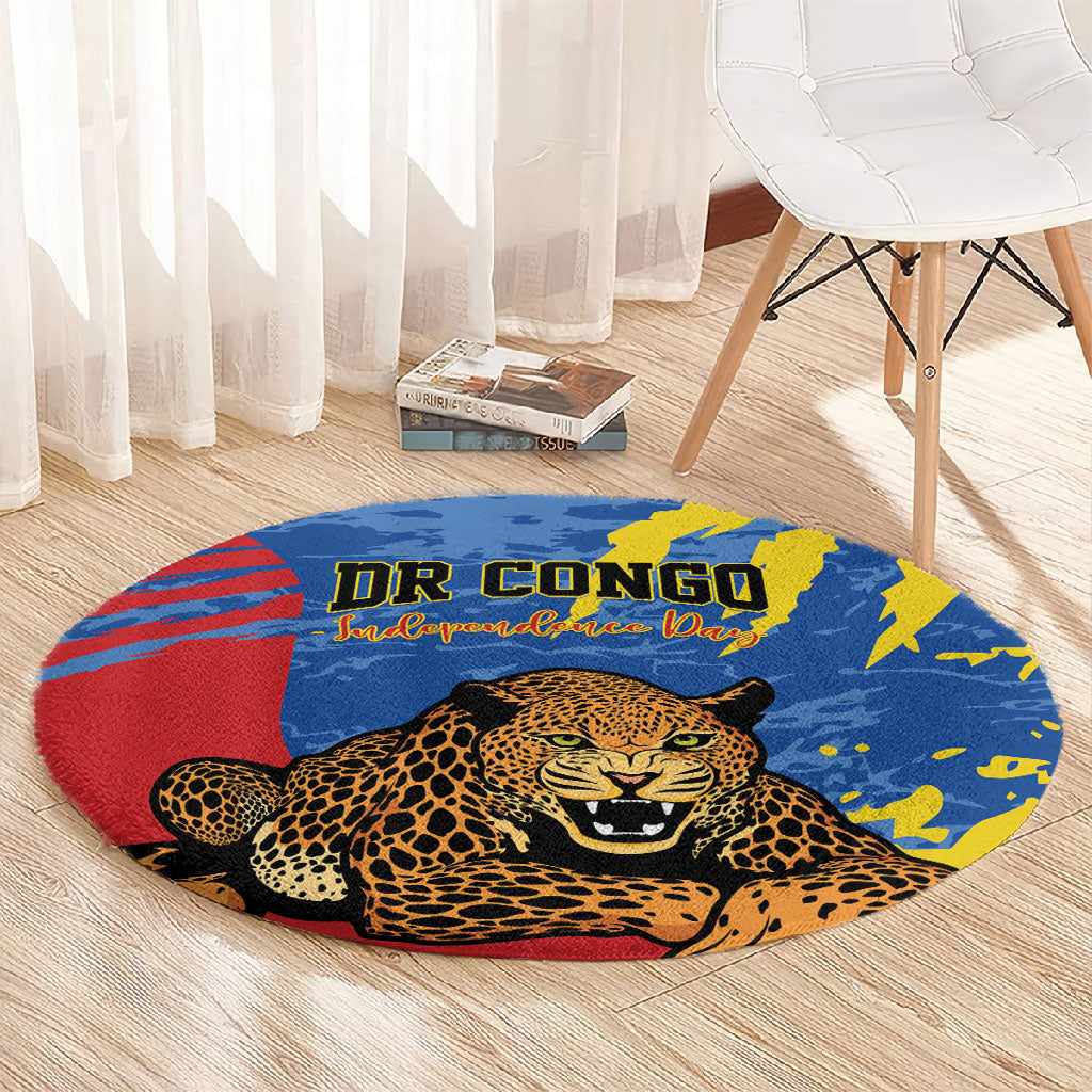 DR Congo Independence Day Round Carpet Congo-Kinshasa Leopard