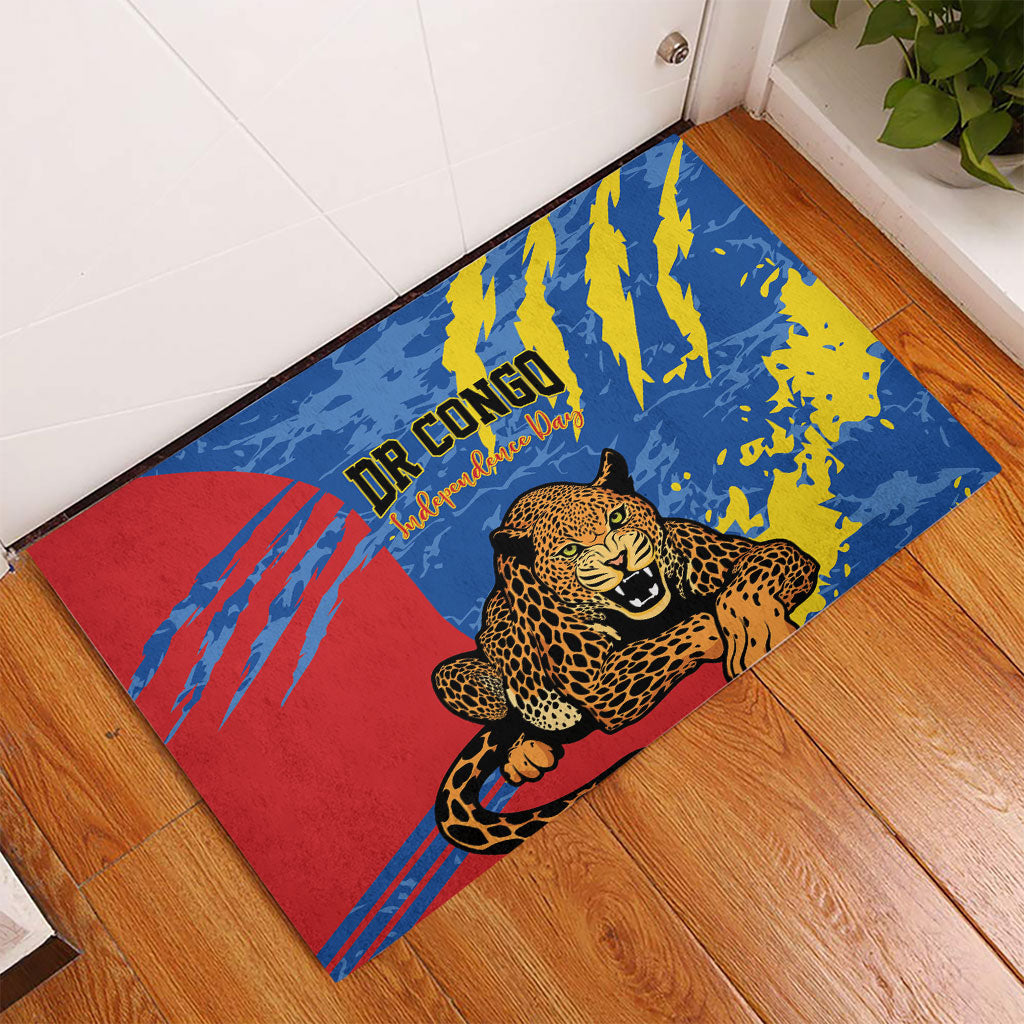 DR Congo Independence Day Rubber Doormat Congo-Kinshasa Leopard