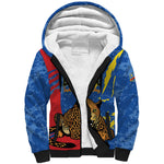 Personalized DR Congo Independence Day Sherpa Hoodie Congo-Kinshasa Leopard