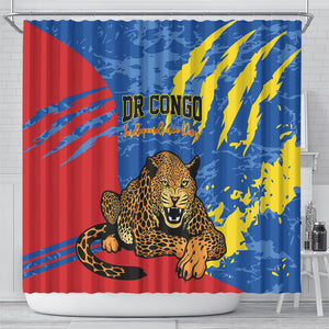 DR Congo Independence Day Shower Curtain Congo-Kinshasa Leopard