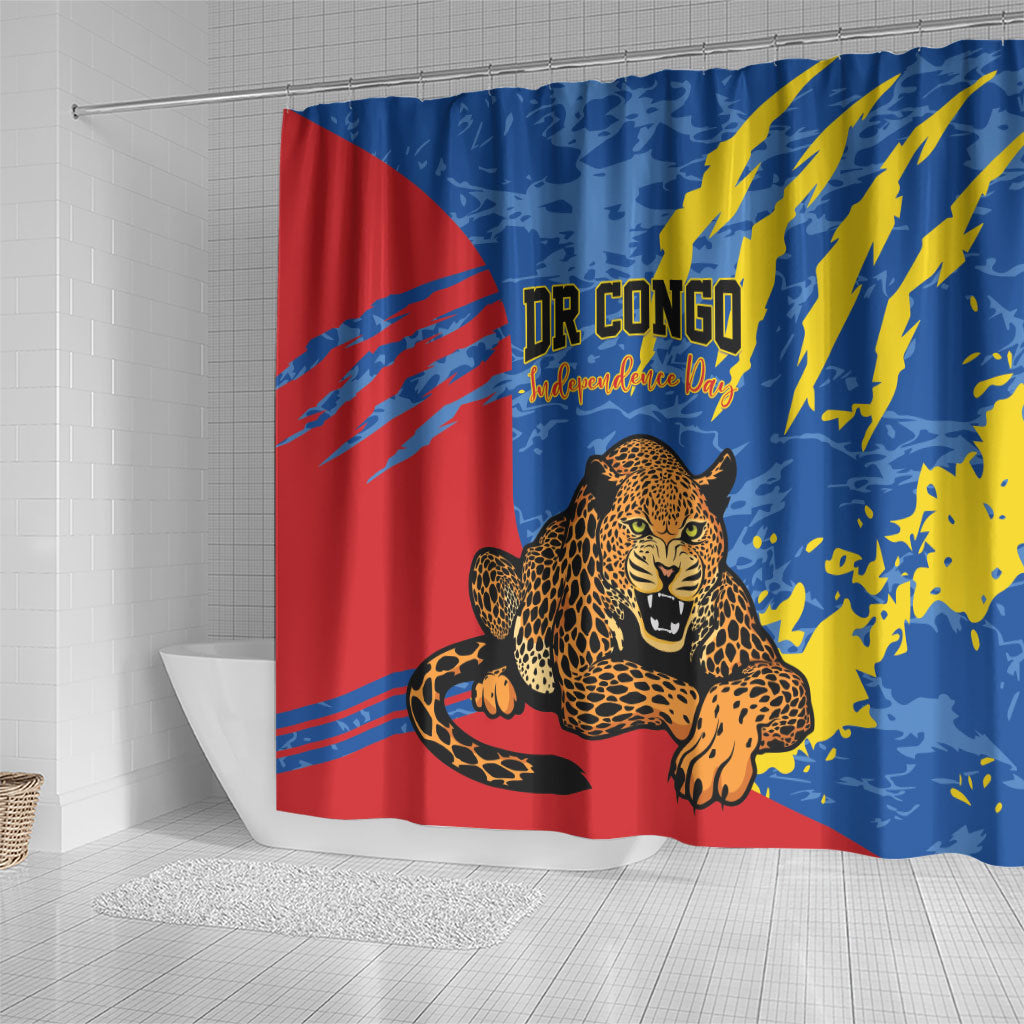 DR Congo Independence Day Shower Curtain Congo-Kinshasa Leopard