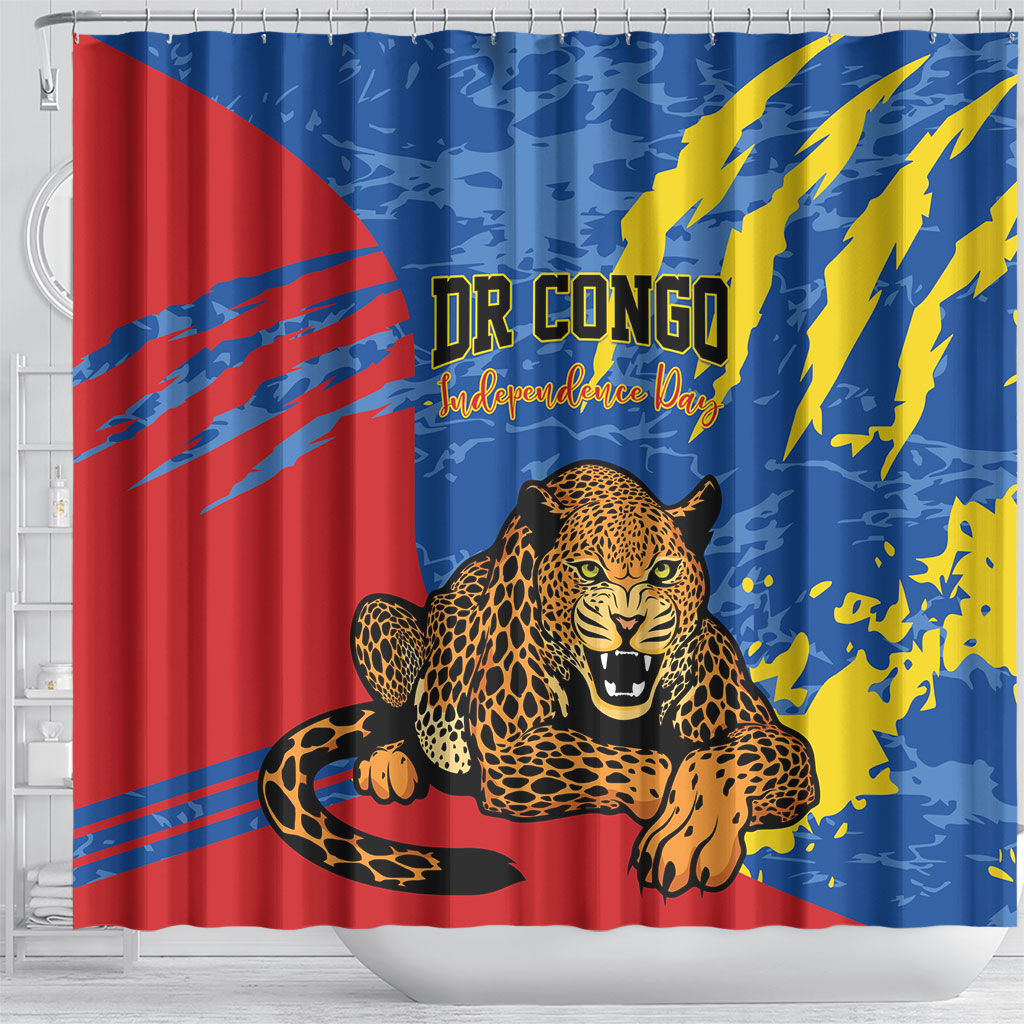 DR Congo Independence Day Shower Curtain Congo-Kinshasa Leopard
