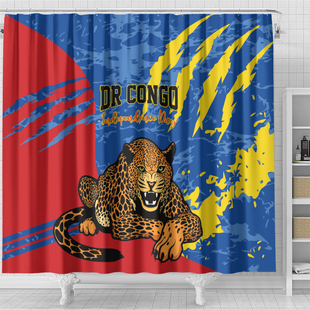 DR Congo Independence Day Shower Curtain Congo-Kinshasa Leopard
