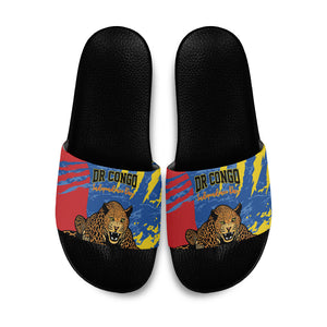 DR Congo Independence Day Slide Sandals Congo-Kinshasa Leopard