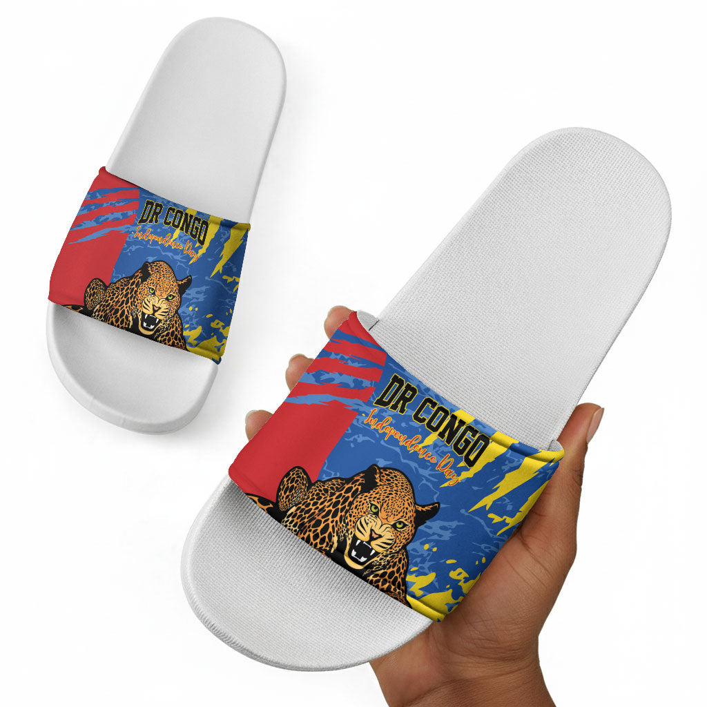 DR Congo Independence Day Slide Sandals Congo-Kinshasa Leopard